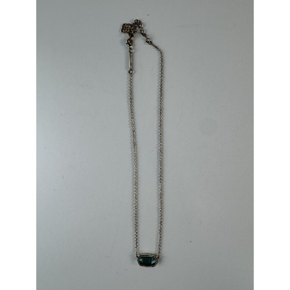Kendra Scott Jewelry - Kendra Scott Necklace Gold Tone Green Oval Pendant Adjustable 16" Womens Jewelry